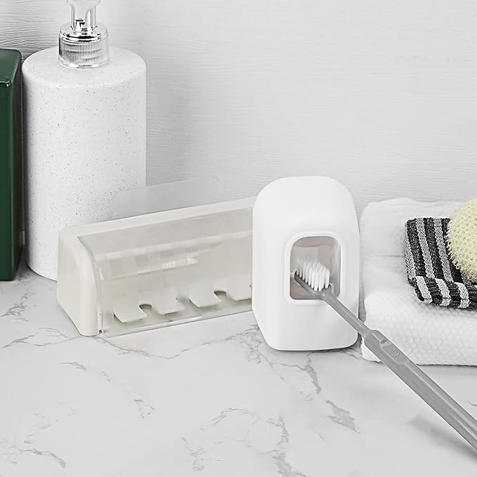 Porte brosse murale de luxe avec distributeur de pâte